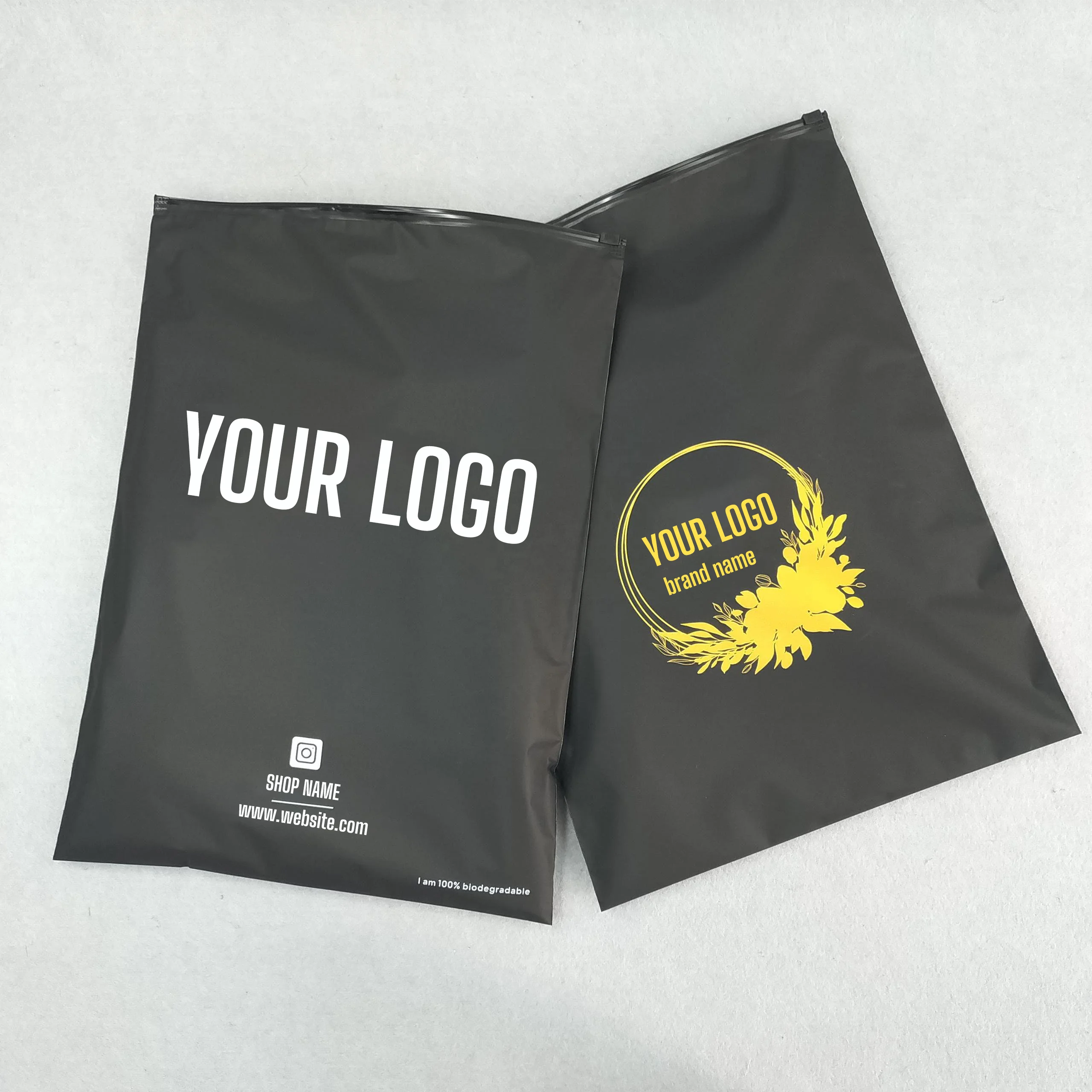 Custom Logo Zip Lock Biodegradable Plastic Bag Ldpe Ziplock Tshirt Frosted Zipper Bags Polos Ukuran 30* 40 For Clothes Packaging
