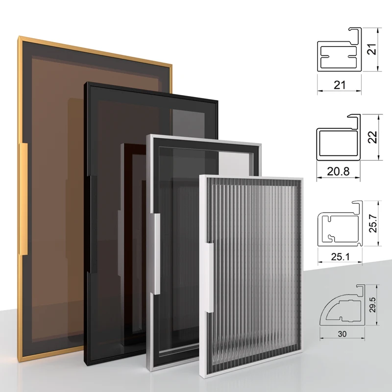 20/21/25/30 aluminium cabinet Minimalist Glass Door Aluminum Frame Aluminum Door Narrow Frame Glass Wardrobe Door Frame