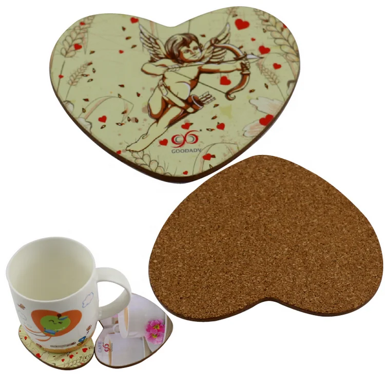 Promotion gift set printed MDF coasters with cheap price  wooden cork cup coasters