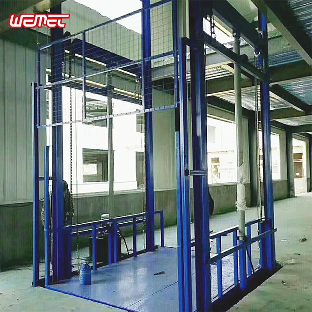 Крытый Открытый Стационарный Гидравлический направляющий рельсовый Лифт грузовой подъемник