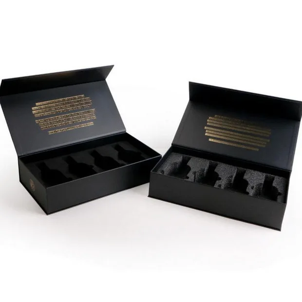 cosmetics cardboard gift magnetic box with inserts, magnetic paper gift box with window, magnetic gift boxes with foam insert