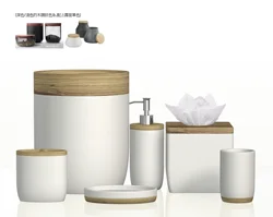 Custom OEM/ODM Poly resin bathroom Accessories Set bathroom sets accessory designers bathroom set