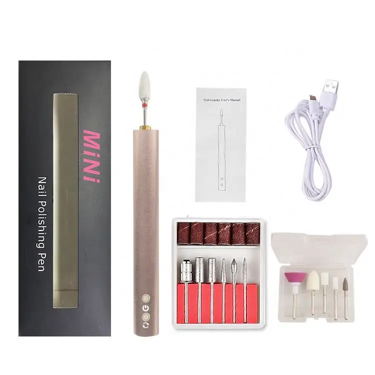 Korea Electric Machine Bit Glitter Portable Hone-use Nail Polishing  Rechargeable Nail Polish Portable Electric Nail Drill Pen