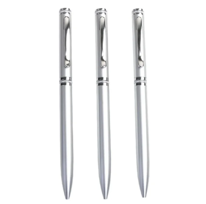 High quality luxury silver custom metal roller pen 1mm metallic ball pen