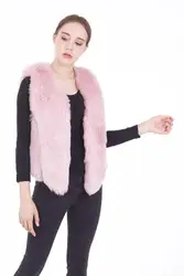 2023 Wholesale Classic Style Fashion Sleeves Women Faux Fur Waist Vest Short Vest for winter