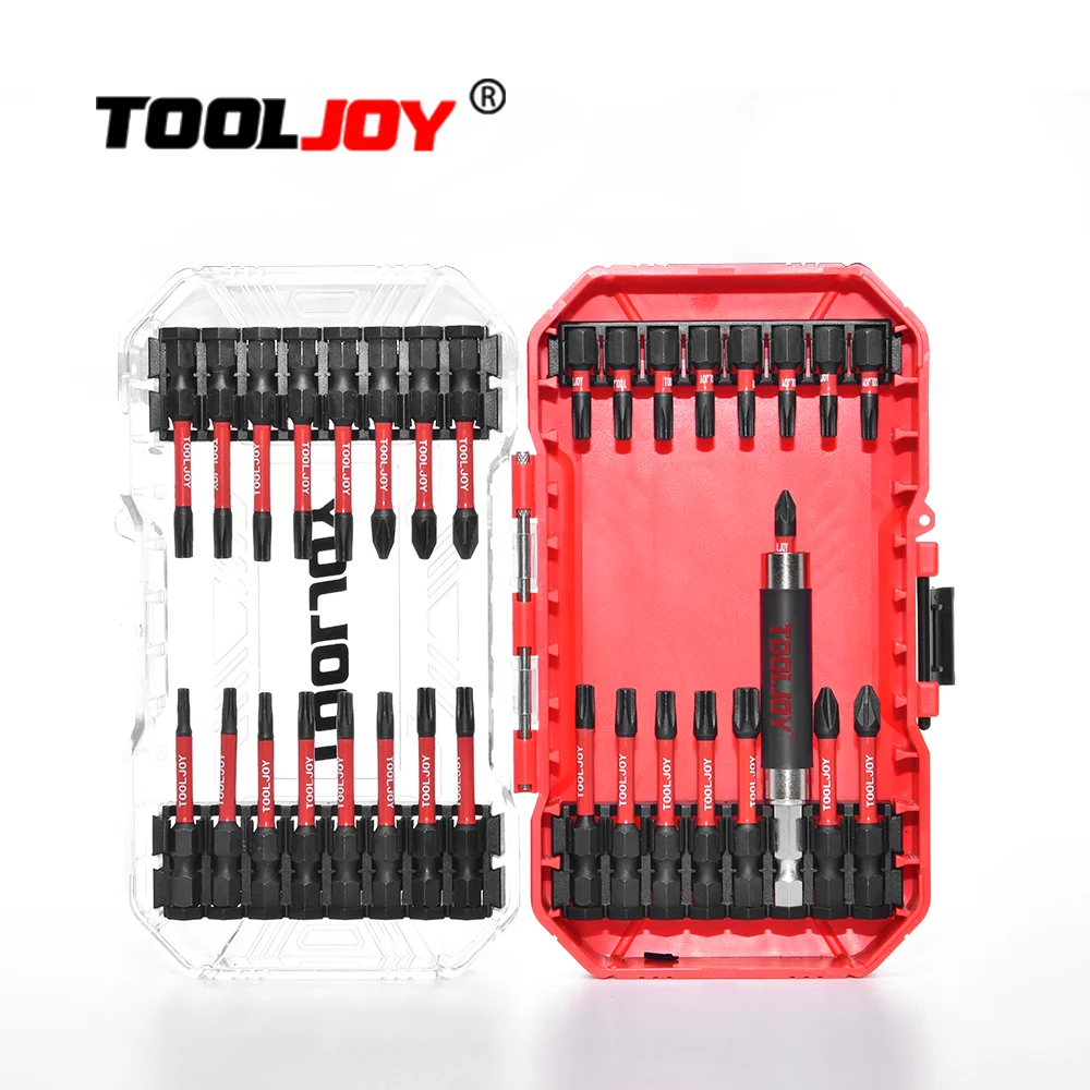 TOOLJOY OEM ODM Заводская поставка S2 33 шт. красная пластиковая коробка прецизионный ударный бит CNC
