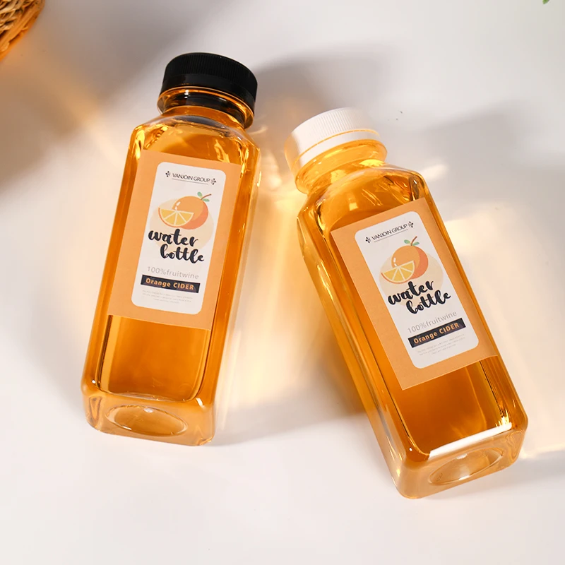 Manufacturer Small Moq Clear beverage Bpa-Free PET Food Grade Juice Plastic Bottle With Cap