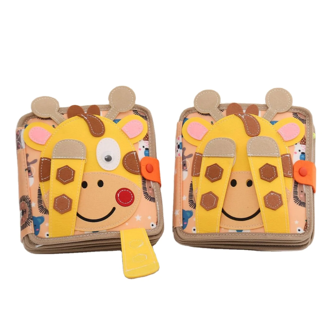 Montessori  Toys Giraffe Felt Busy Book for Toddlers 1-3 Ages Durable Fabric Busy Board Felt Quiet Book for Baby
