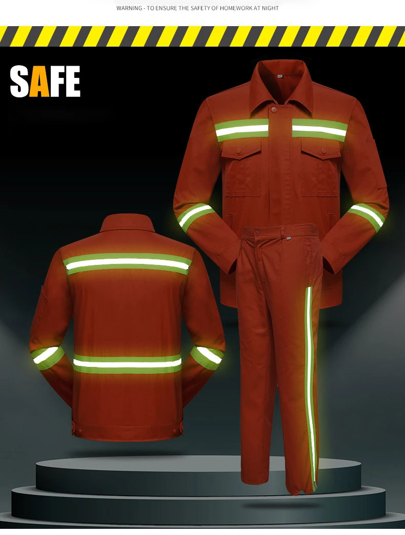 Spring And Autumn Sanitation Work Clothes Breathable Long Sleeve Health Overalls Suit Orange Reflective Cleaning Suit