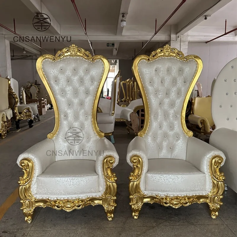 Plaza Banquet Event king and Queen High Back Chair Solid Wood Wedding Sofa