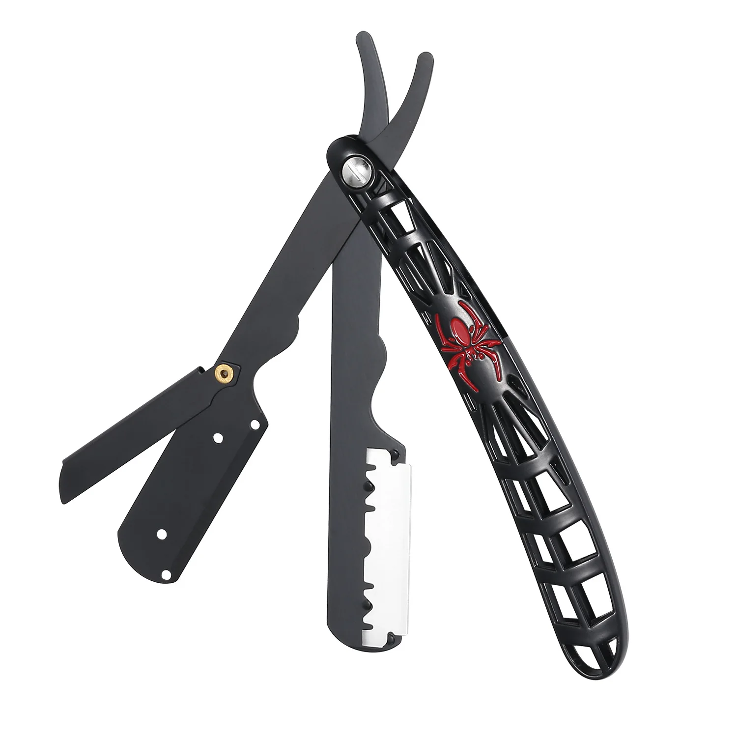 New Design Cut Throat Shavette Classic Spider Handle Straight Barber Razor Hollow out Razor For Haircut