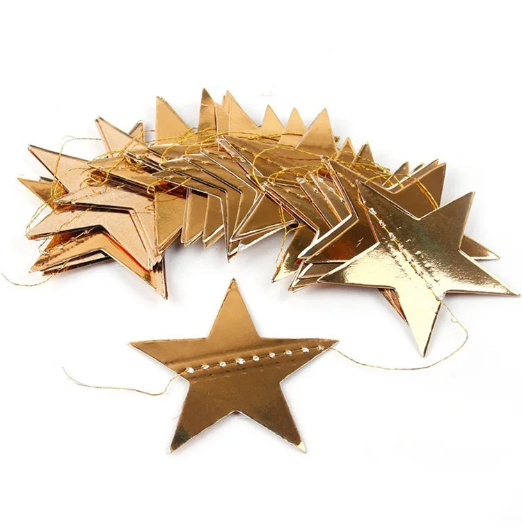 Wholesale creative card paper star ornaments hanging strip pull flower wedding party festival decoration supplies