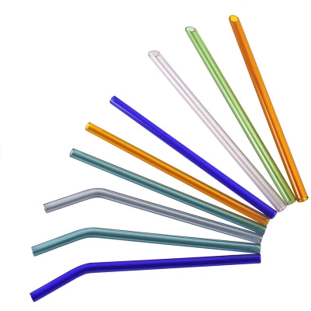 Manufacturers wholesale 8mm lead-free non-toxic heat-resistant colored straight glass straws