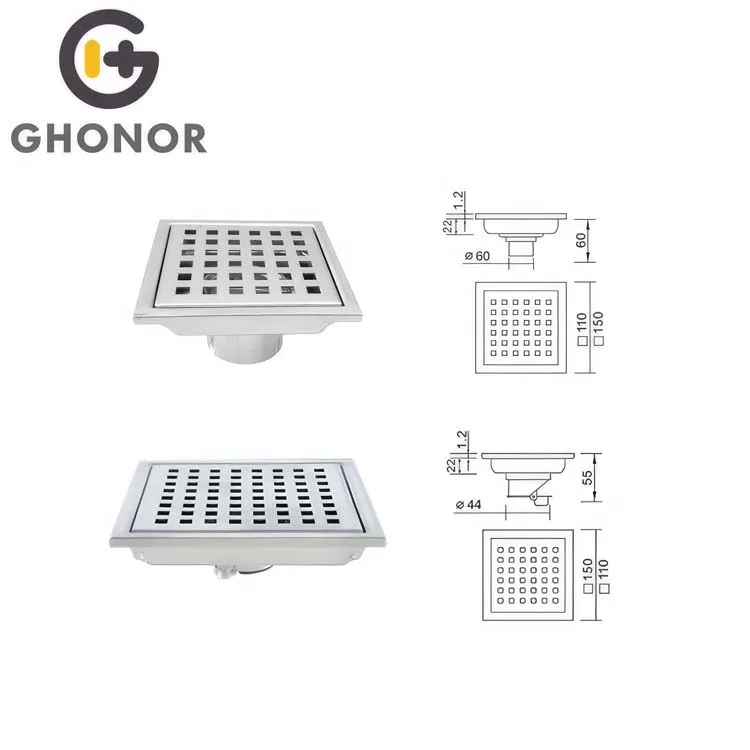 Bathroom Floor Flat Metal Cross Flooring Tiles Water Drain Removable Covers For Floor Drains