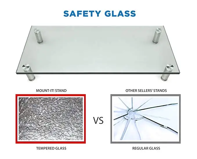 Hot Sale Adjustable Tempered Glass Laptop Desktop Computer Monitor Stand