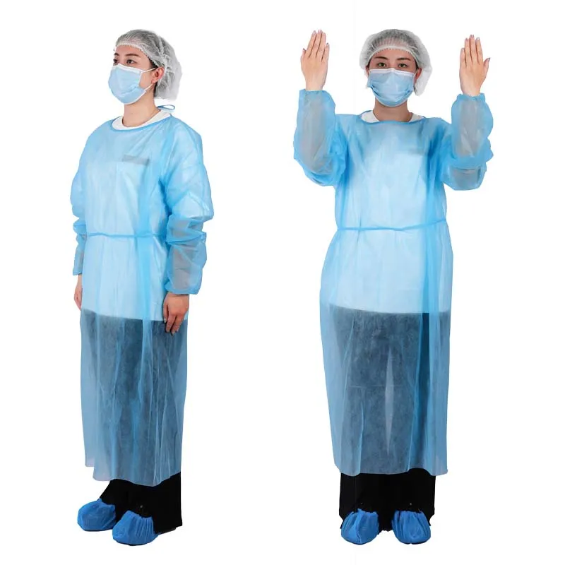 High quality custom disposable isolation gown pe gown Applied to hospitals