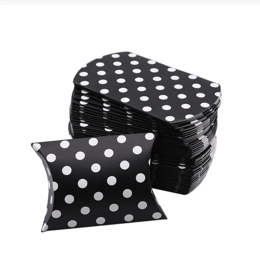
Luxury quality white chocolate candy small paper pillow box packaging wedding favor gift box 