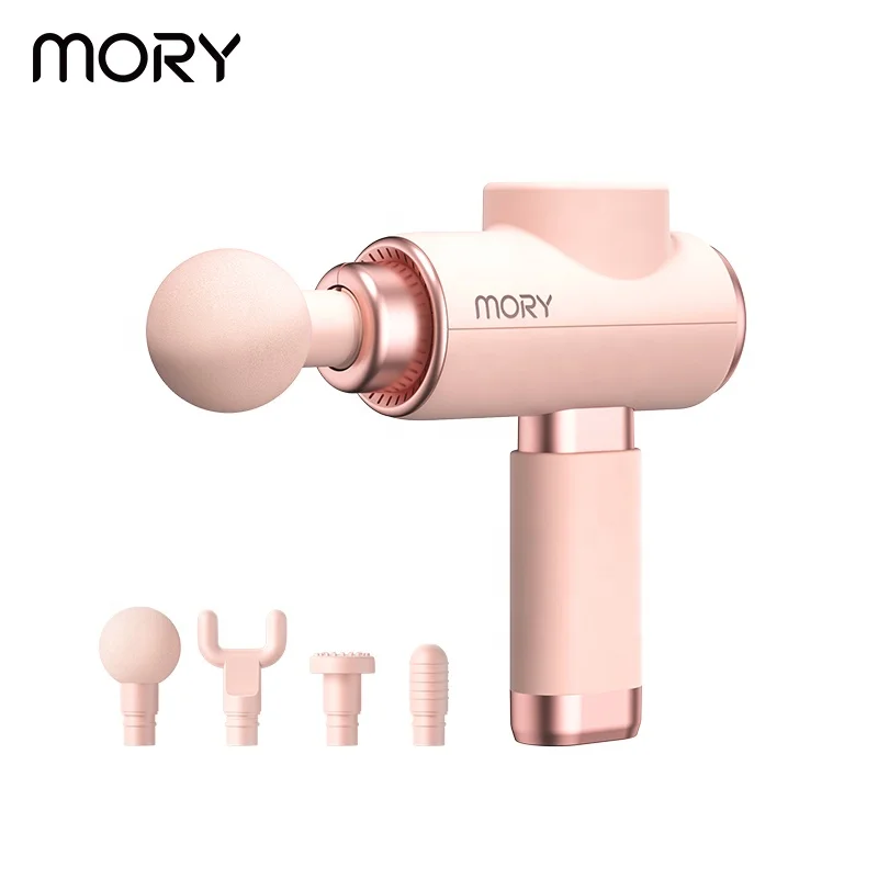2021 vibration 4 Head Booster 5 Speed Electric Lcd Deep Fascial Thera Gun Massager Mini Muscle Massage Gun Dropshipping