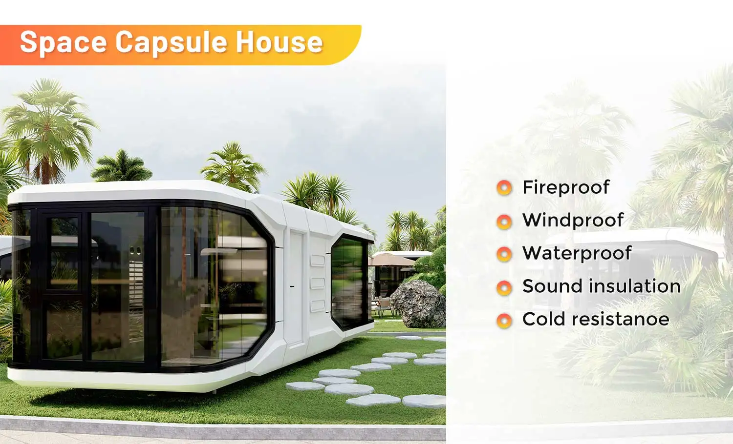 VHCON Luxury Portable Mobile Hotel Space Capsule Inspired Prefab House Ready to Ship Steel Structure Home Stay Resort Building