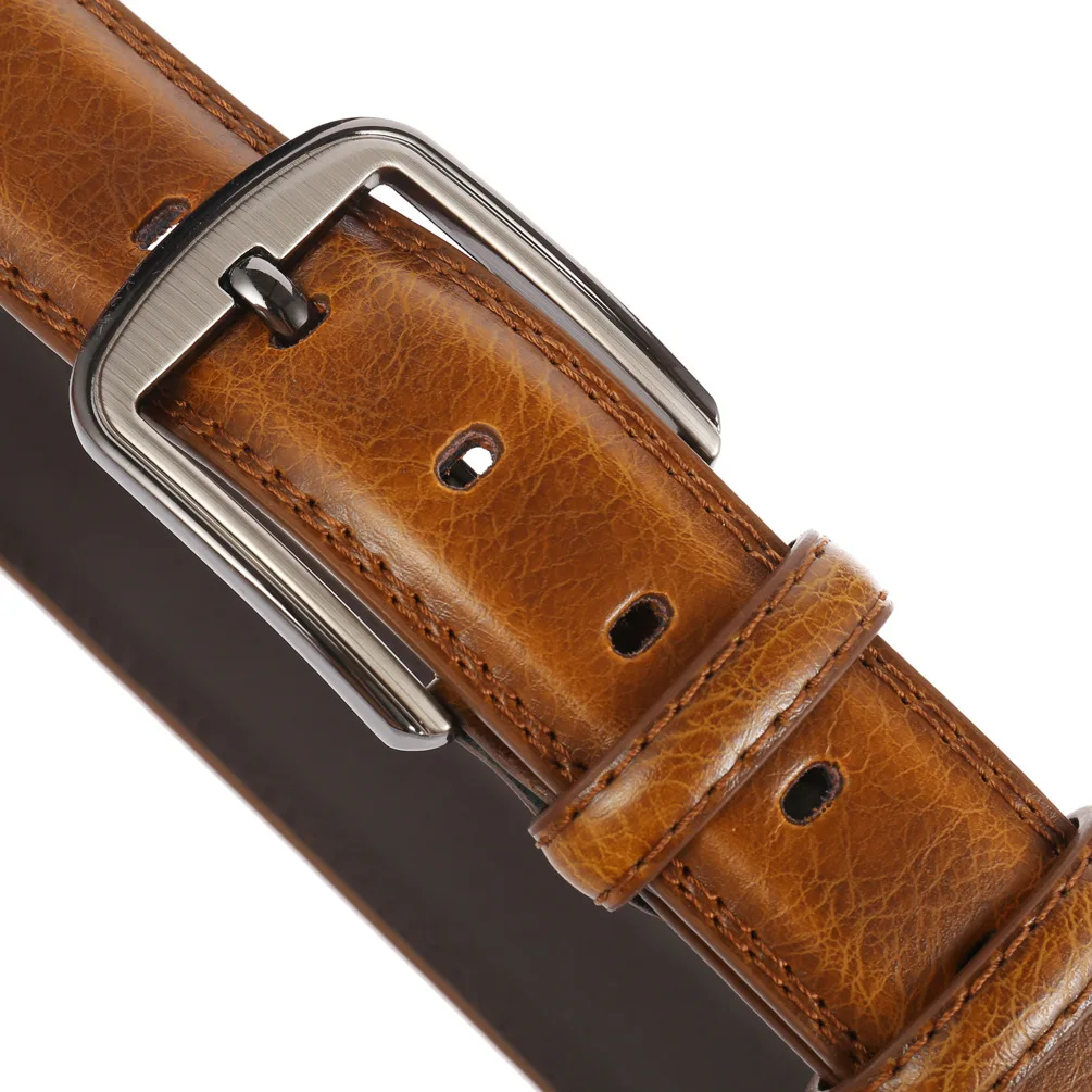 Classic Black Brown Genuine Leather Belt Mens Casual Jeans Belt For Men
