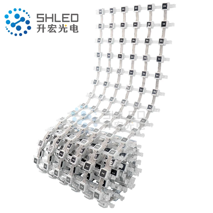 Grey led mesh IP67 advertising displsy flexible led stage curtain mesh led display for building facade