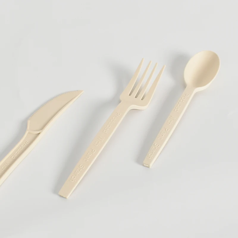Factory Directly Price Disposable Cornstarch Knife Fork And Spoon Food Grade Plastic Cutlery