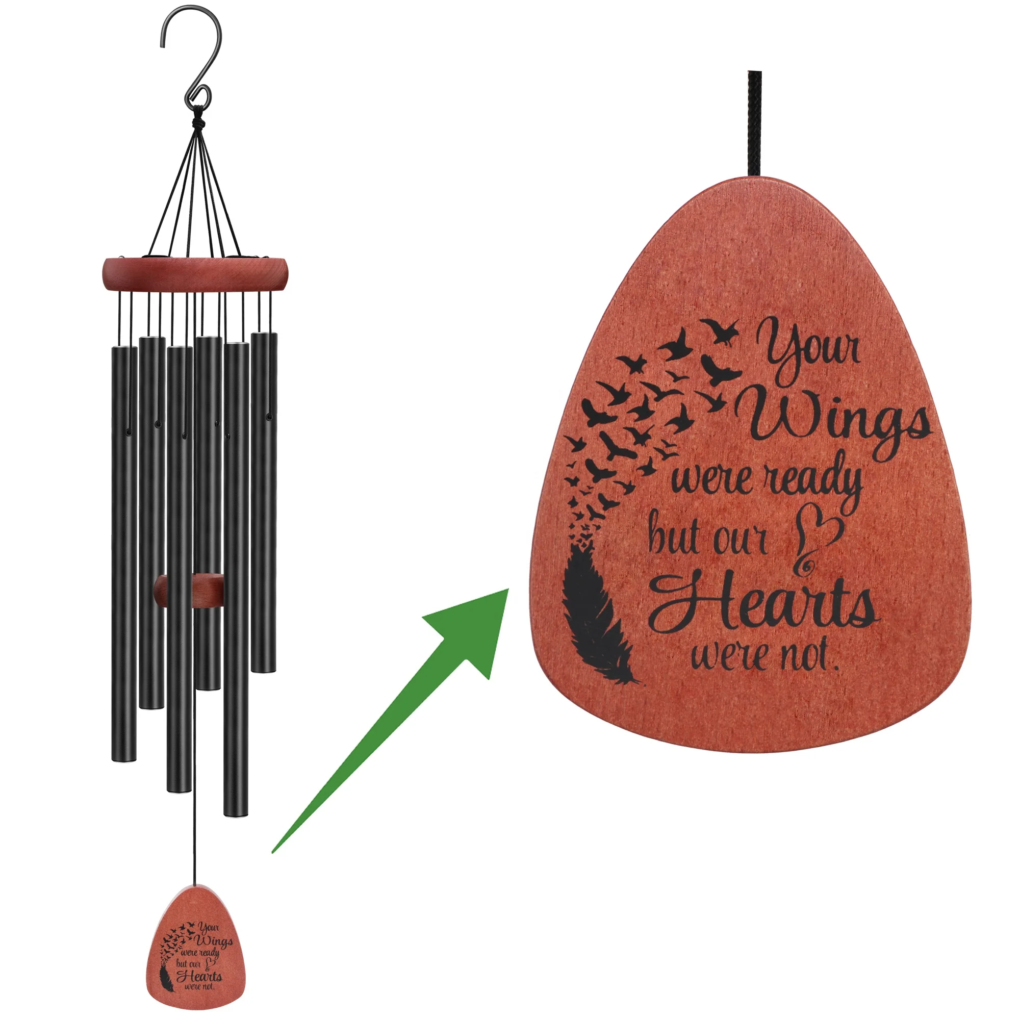 
Joycuff Cheap Price High Quality Memorial Aluminium Tube Wood Custom Wind Chime 