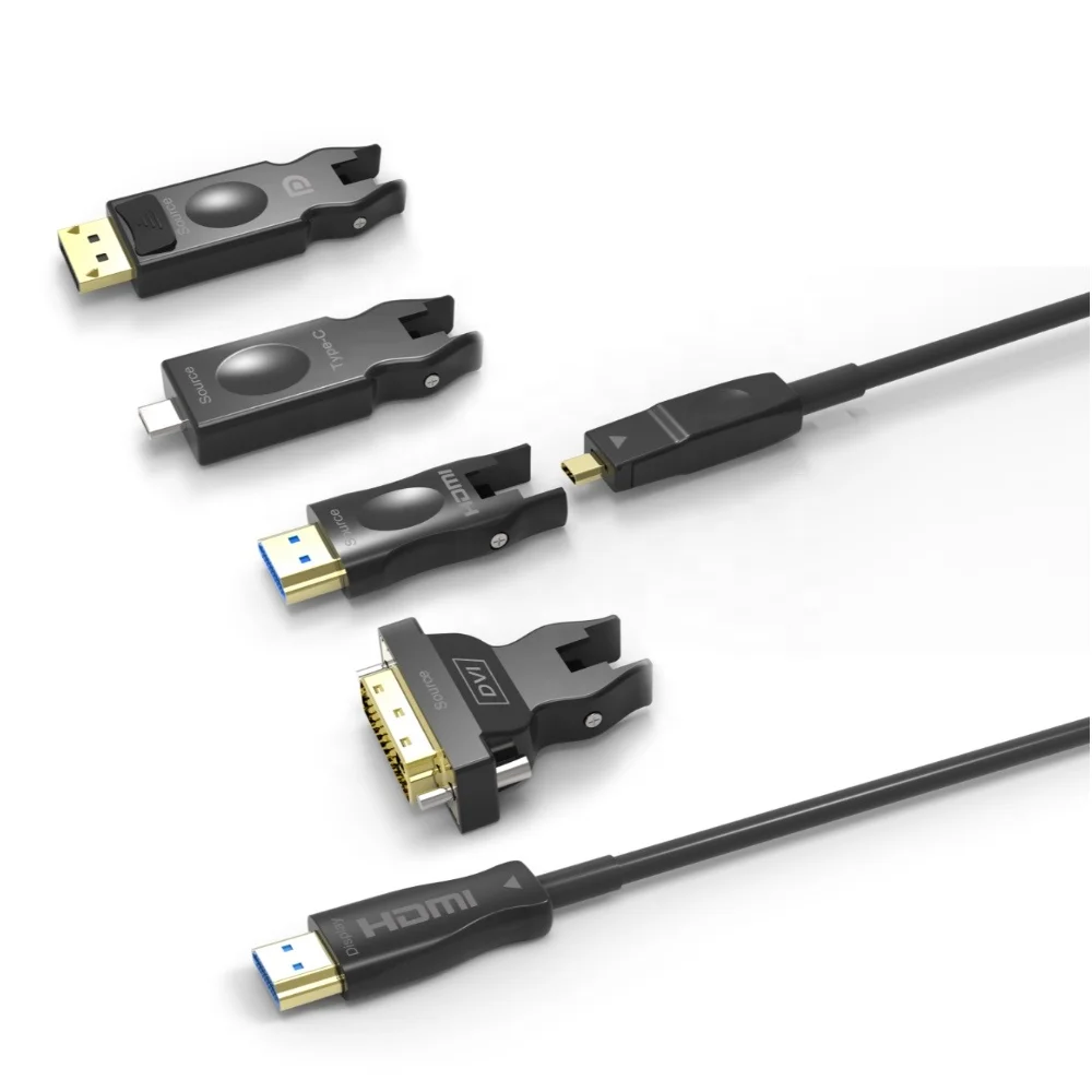 DP DVI USB TYPE C to HDMI AOC Fiber Optical hdmi cable