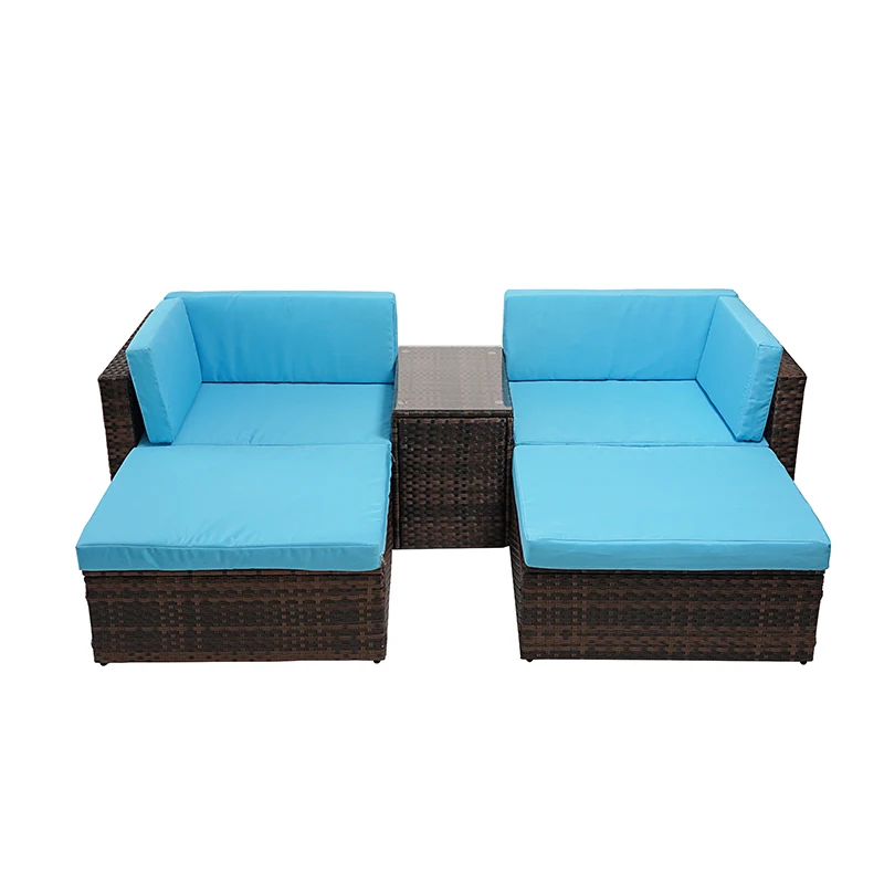UN Leisure rattan sofa chair outdoor rattan sofa set modular loveseat patio luxury sectional sofa set