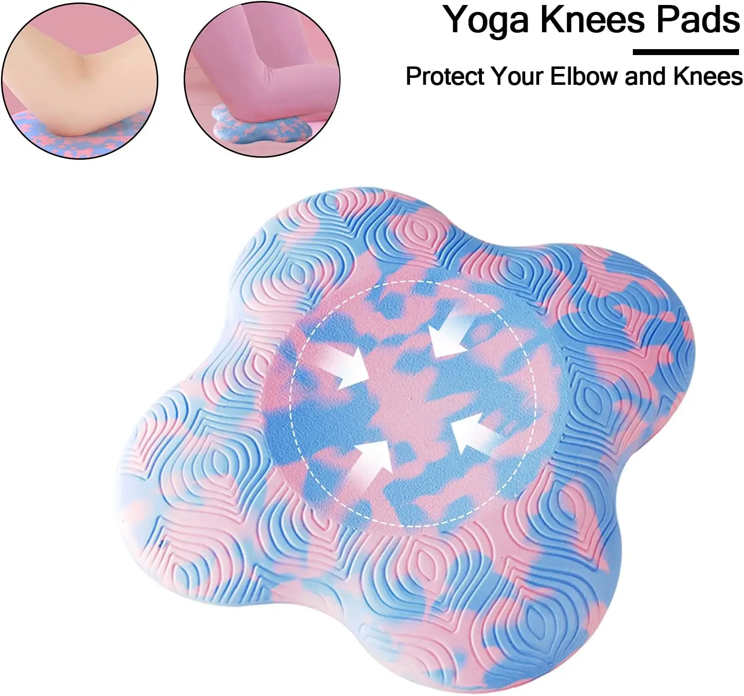 JIKE TPE Yoga Knee Pad Cushion, Extra Thick for Knees Elbows Wrist Hands Head Foam Yoga Pilates Work Out Kneeling pad,