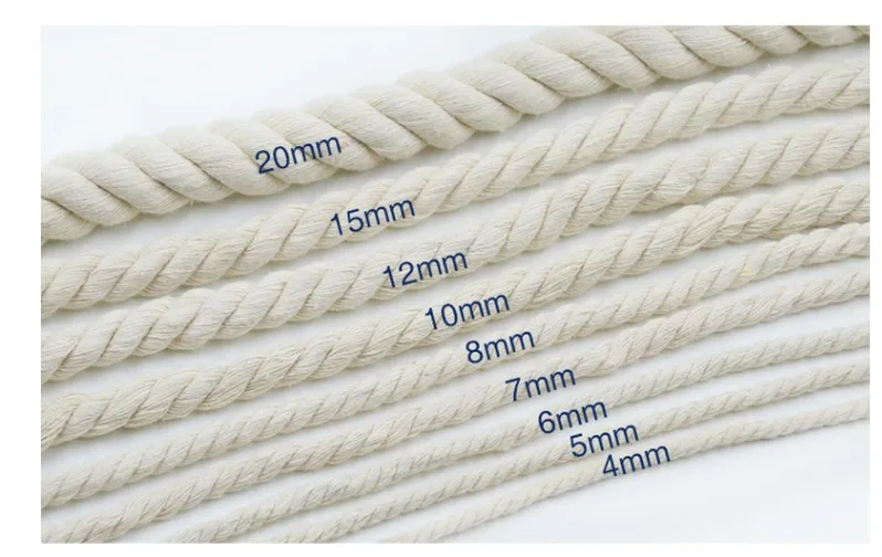 16mm tight and soft 100% natual Color Cotton Rope for all kinds of functions