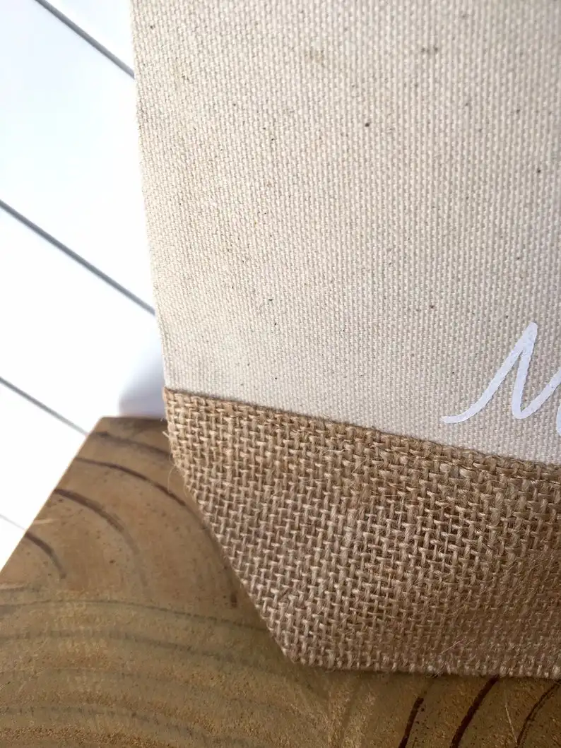 Custom Logo Wholesale Eco-friendly Canvas+ Hemp Jute Zipper Cosmetic Bag Burlap Make Up Bag
