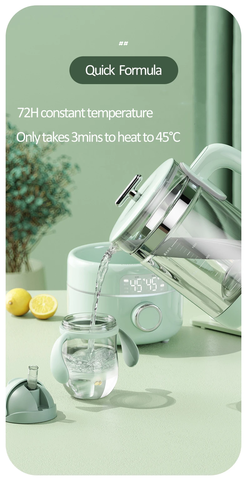 Smart milk adjustment Constant Temperature Baby Milk Kettle Health Pot  with Soft Night Light