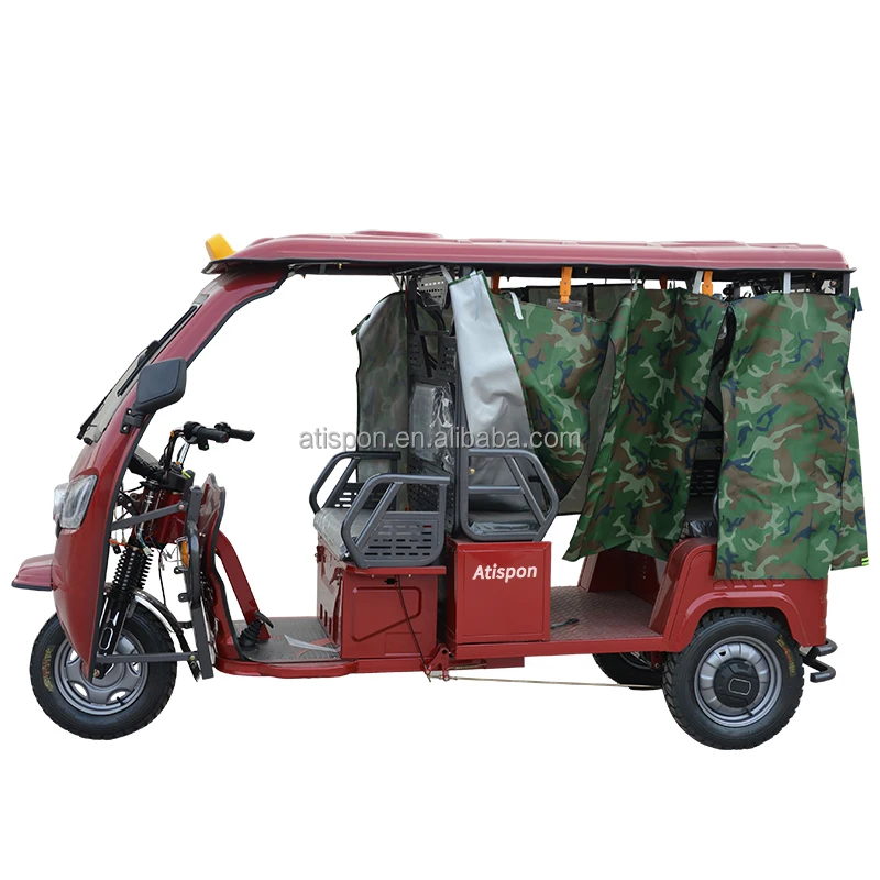 Cheap 6 Passengers Bajaj Auto Taxi Open Body Type Passenger Electric Auto Rickshaw Taxi Tuktuk