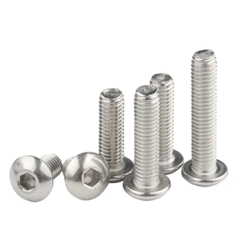 Factory customized ISO7380 hex screw mushroom head screw stainless steel pan head hex screw