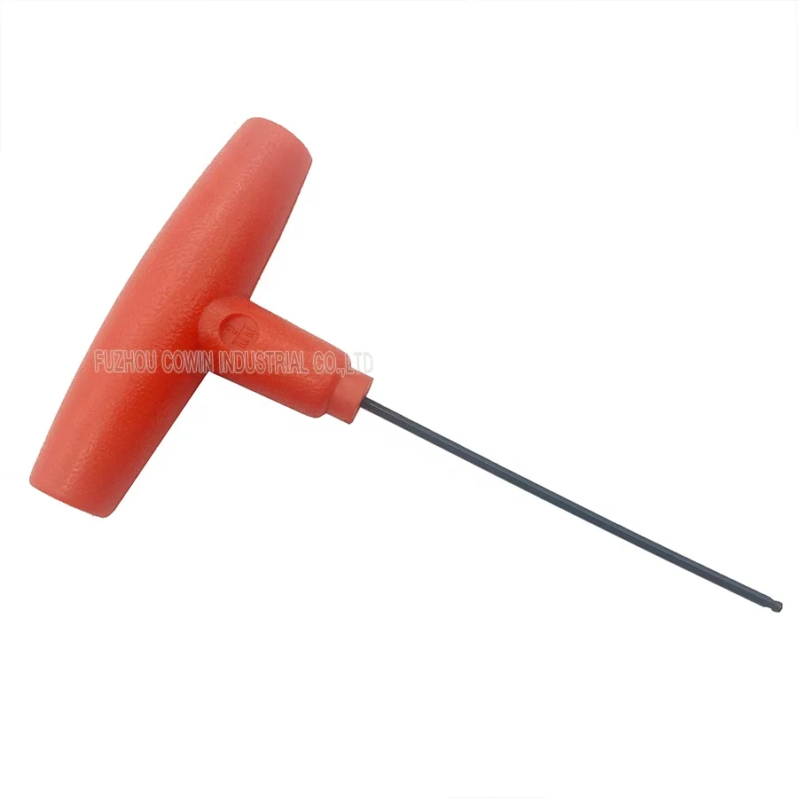 Customized 2mm T type hex key wrench T-handle CrV hexagonal shank Allen key with Ball point end