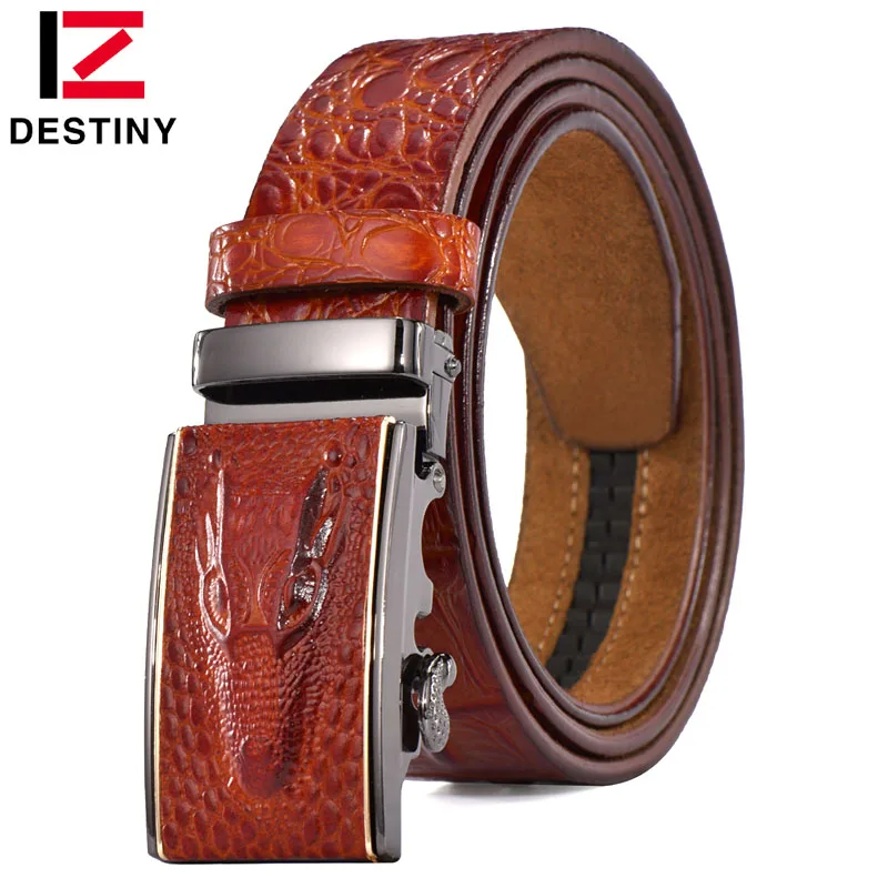 
 Мягкий и удобный мужской ремень под крокодиловую кожу  