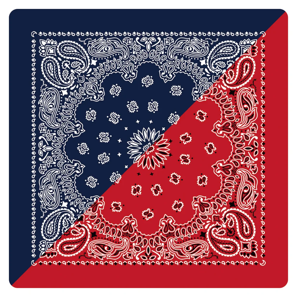 100% Cotton Customized Two Colors Multifunctional Custom Screen Printed Fashion Women Bandana