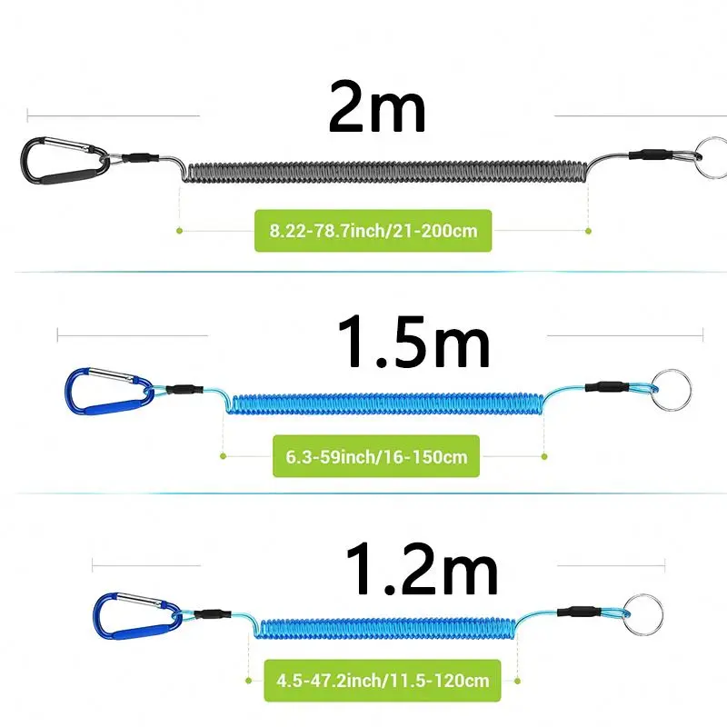 Retractable Heavy Duty Elastic Spiral Tool Hang Safety Lanyard For Safety Resilience Rope
