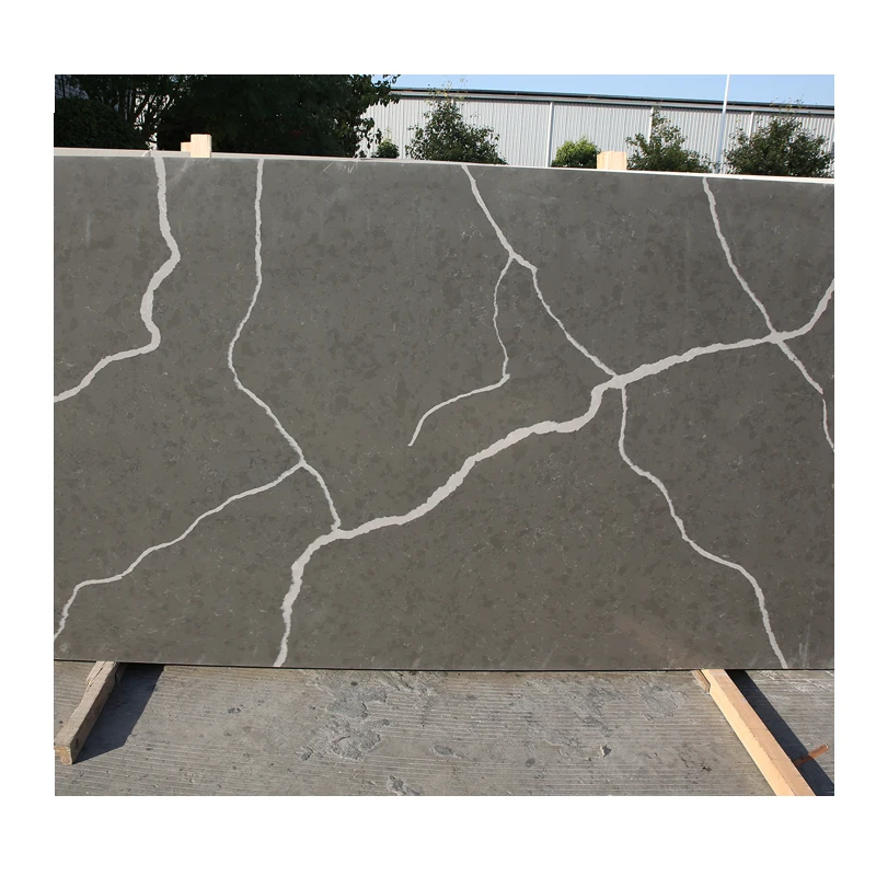 Grey crystal artificial stone quartz, grey quartz slab plates