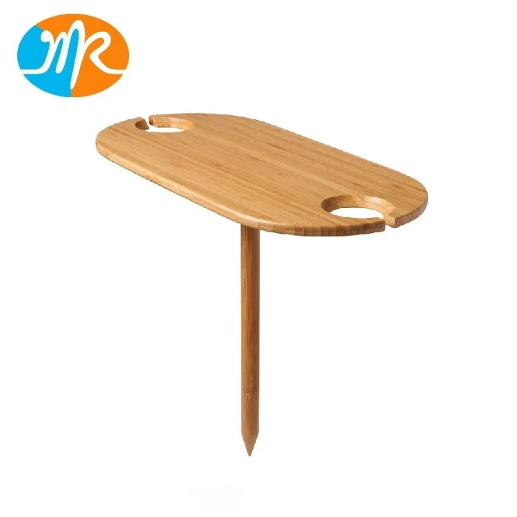 Outdoor Wine rack Bamboo Table Wood picnic Table Wine glass Holder