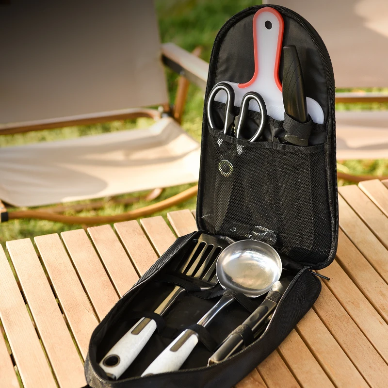 Top Seller Portable Outdoor Camping Equipment Utensil Set Spoon Kitchen Camping Cooking Set Camping Hiking Products