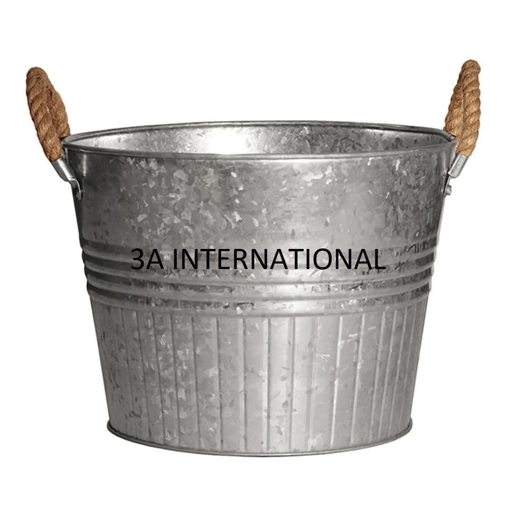  Желтая окрашенная джутовая веревка ручка большой блестящий горшок ведро стильный для посадки