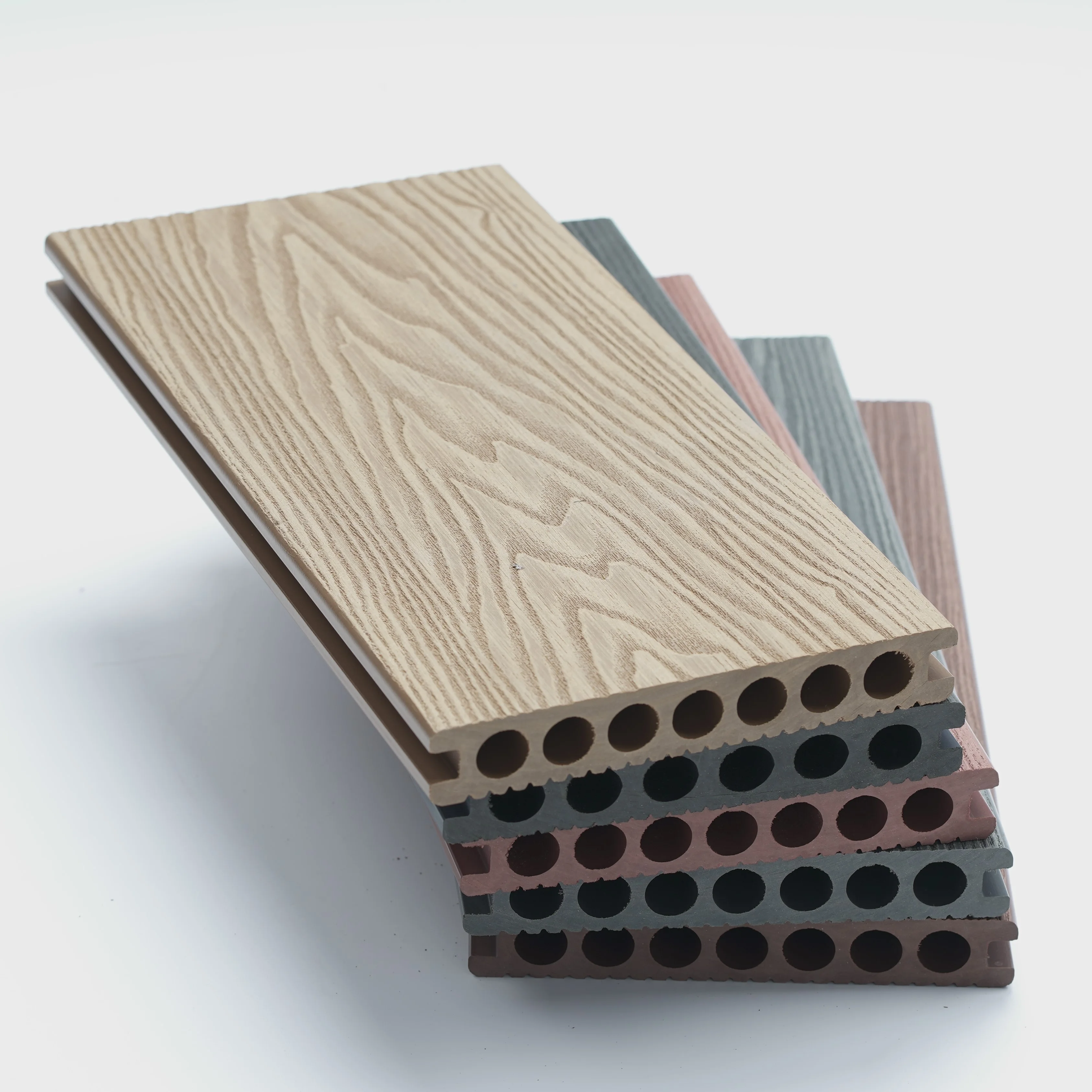 cheap price and anti-slip WPC decking flooring grey color for garden house