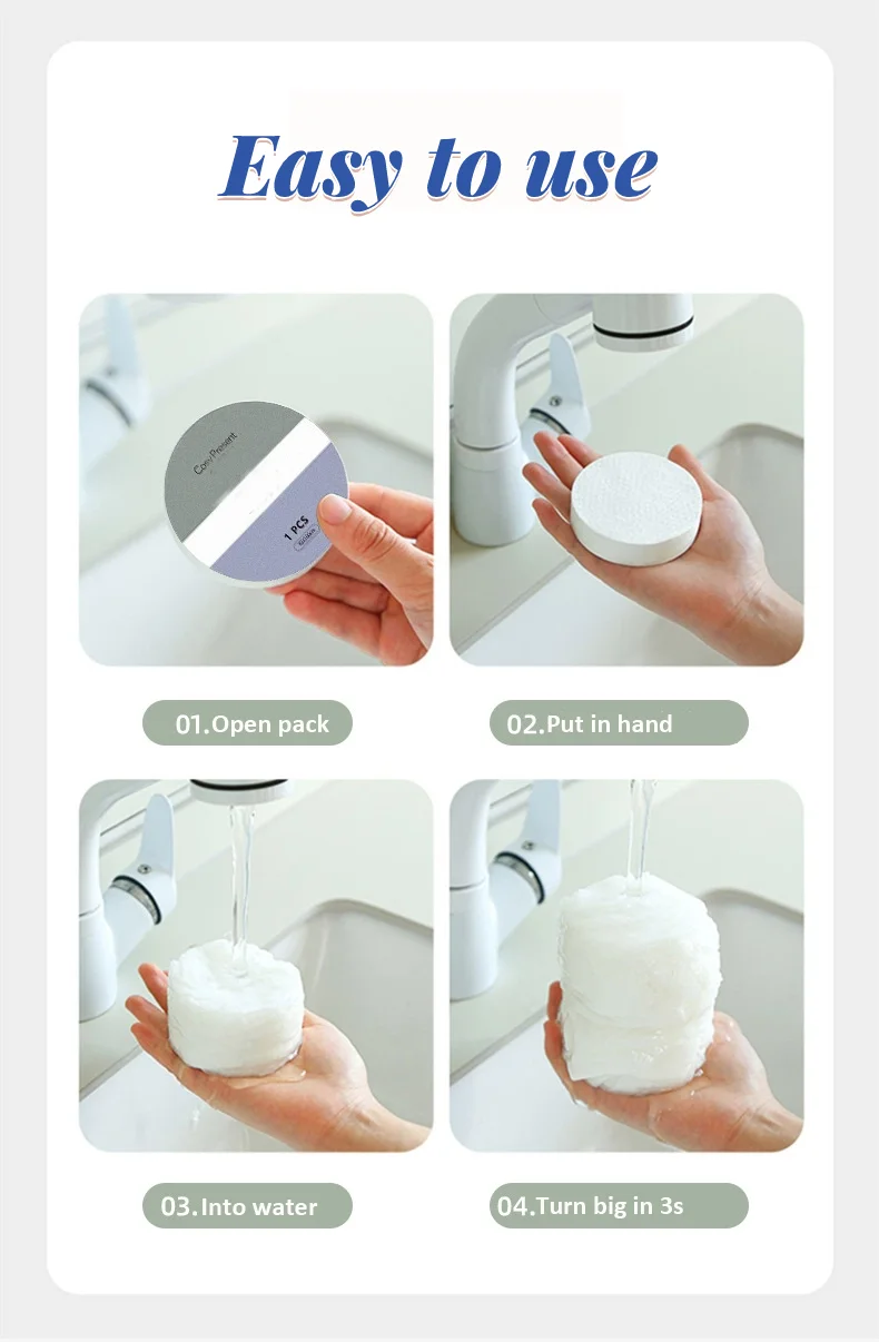 OREINTMED hot sale environmental  cotton nylon bath towel compressed with packing design