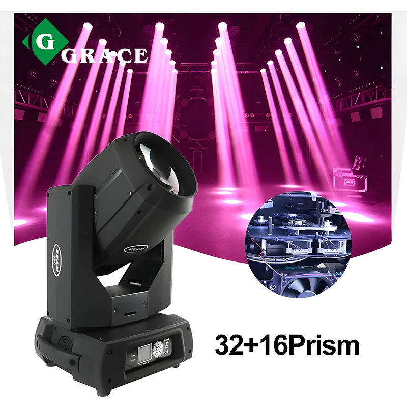 Grace 350W 17R Beam Spot Button LCD Display Moving Head Stage Lights