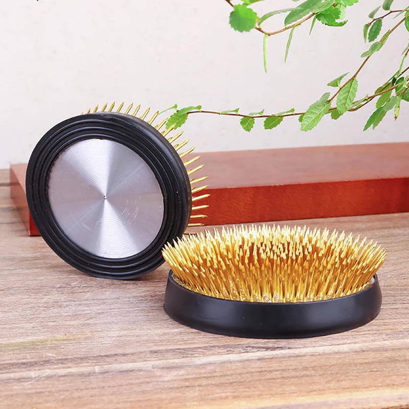 Japanese and Chinese style copper needle flower tour Jian Shan flower arrangement fixed artifact floral arrangement flower path