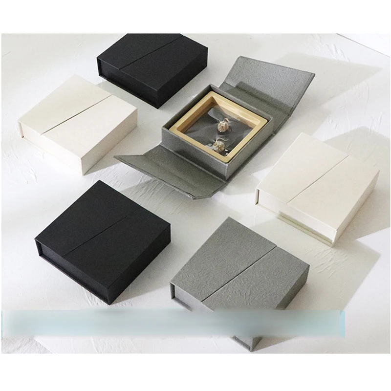 Factory Wholesale OEM Luxury PE Box Custom Logo Paper Magnet Double Open Door Jewelry Box for Jewellery Necklace Bracelet Rings