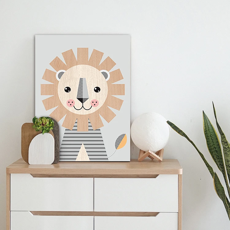 Lion Tiger Fox Panda Animal Painting Art Deco Wall Painting Canvas Printing Service Custom