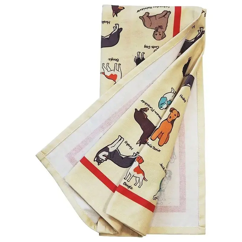 Factory Best Selling 100% Cotton Cleaning Kitchen Dish Towel Printed Dish Cloth Tea Towel Dinner Cotton Tea Towel Kitchen